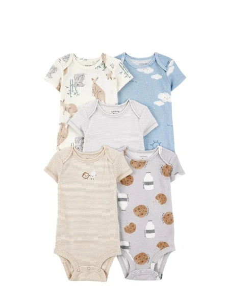 Carters  Layette Erkek Bebek Kısa Kollu 5li Body 1T009310 Desenli ürün görseli 1