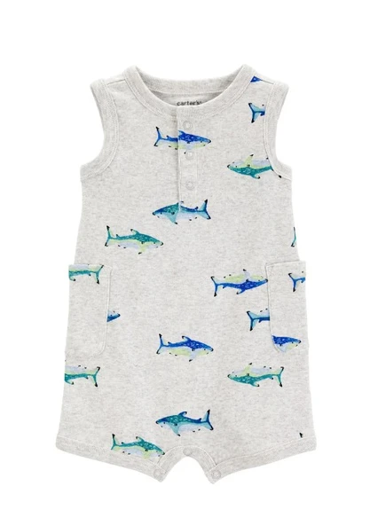Carters Erkek Bebek Kısa Tulum 1S475110 Gri ürün görseli 1