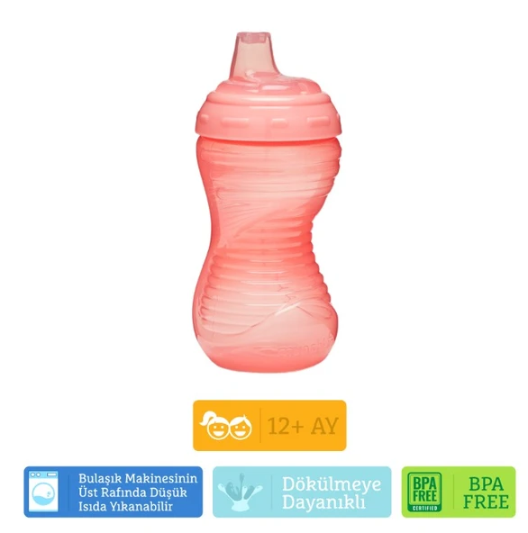 Munchkin Might Grip Alıştırma Bardağı 296ml 9ay+ Pembe - Resim 4