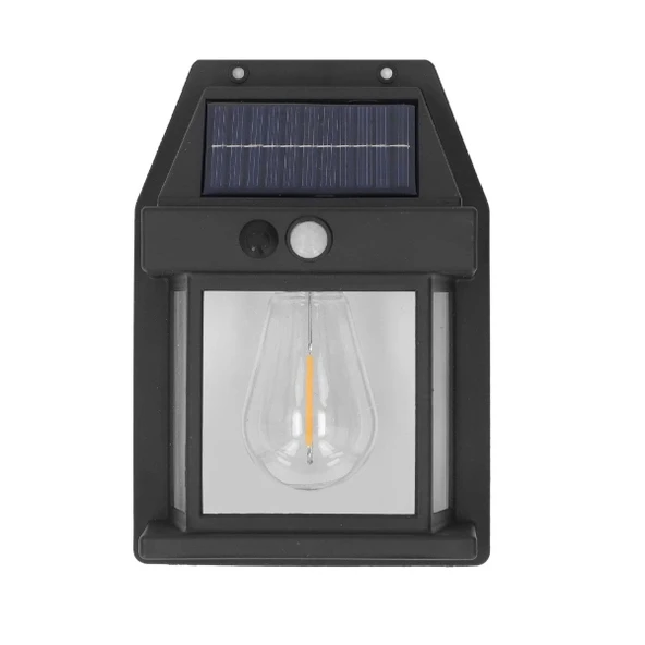 Solar Rustik Ampullü Duvar Lambası - Gün Işığı - Resim 5