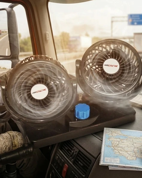 12v Oto Fan Çakmaklık Girişli Ayarlanabilir Başlıklı Araç Vantilatörü ürün görseli 1