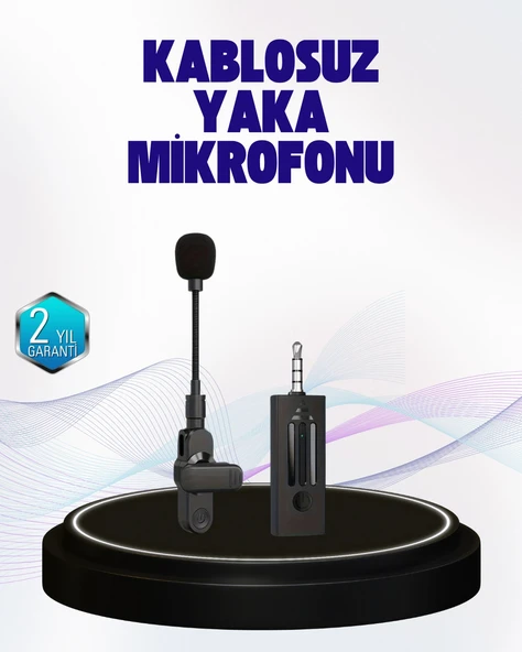 360 Derece Ses Algılamalı Type C Şarjlı Yaka Mikrofonu ürün görseli 1