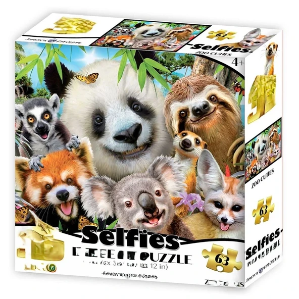 Hayvanat Bahçesi Şirinleri Selfie Puzzle 63 Parça ürün görseli 1