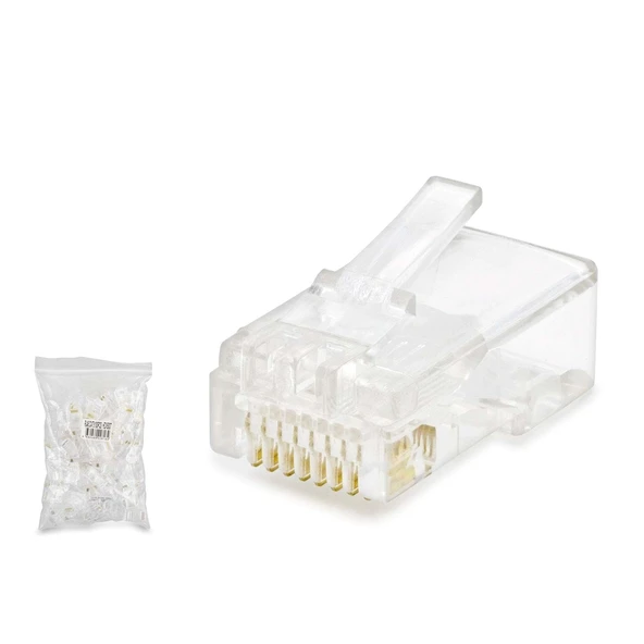 Cat5 Konnektör Rj45 100Lü Paket Şeffaf HDX5007 ürün görseli 1