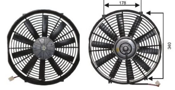 DODO ÜNÜVERSAL FAN MOTORU  14'' 12V ürün görseli 1
