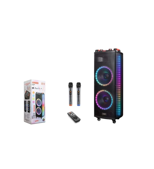 Nodar Ndr1212S 12" Bluetooth Speaker Mikrofonlu Uzaktan Kumandalı 2X12" 400-330-1090Mm ürün görseli 1