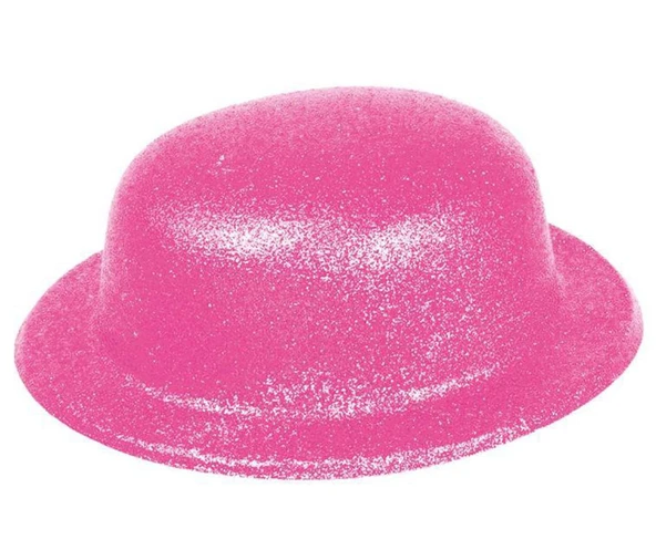 Pembe Renk Simli Melon Yuvarlak Parti Şapkası 24x26 cm ürün görseli 1