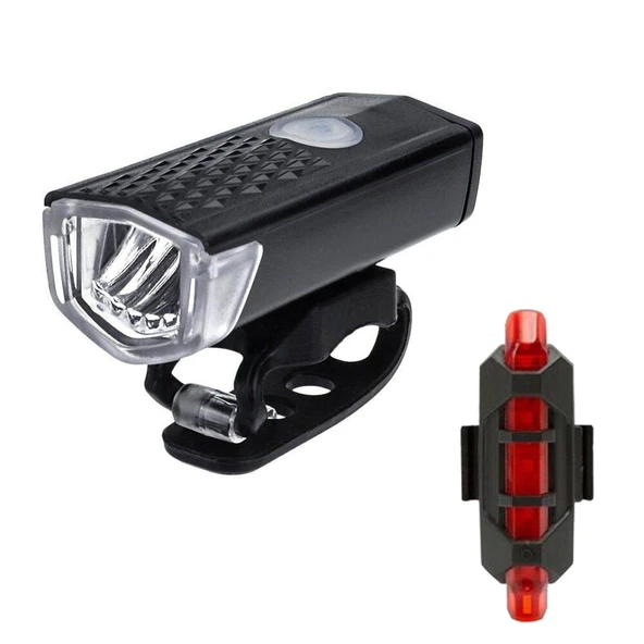 6116 Usb Şarj Edilebilir Led Bisiklet Far Ön Işık Kuyruk Lambası ürün görseli 1