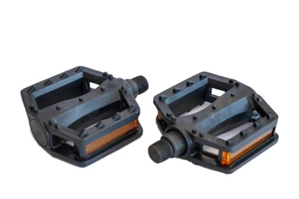 ZOZO Pedal HF-824A Reflektörlü Bisiklet Pedalı Plastik Dış Yüzey Pedal Karpiyesi w/Ball,w/Ref Siyah ürün görseli 1