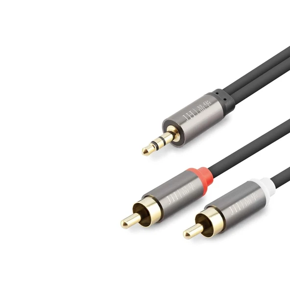 3.5 Mm To 2Rca Kablo 2Lıne Gold 3M Siyah HDX1068 ürün görseli 1