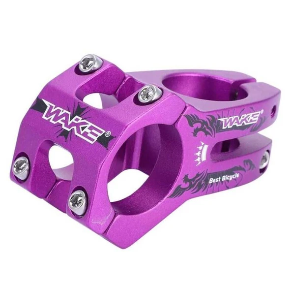 Wake Desenli Mor Bisiklet Kısa Gidon Boğazı 40mm Bisiklet Yedek Parça Aksesuarı Best Bicyle ürün görseli 1