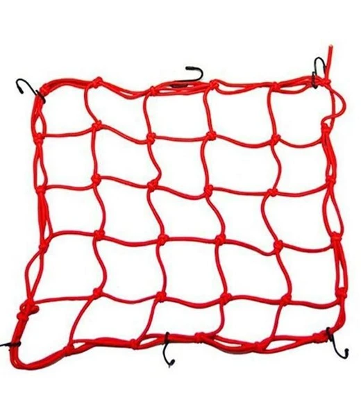 TEX 2010 Ahtapot Motosiklet Kancalı Kask Filesi Evrensel Kask Filesi Plastik Kancalı 40 X 40 Cm Kırmızı ürün görseli 1