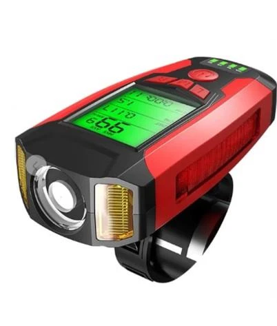 Forte Gt 3 In 1 Bisiklet El Feneri 5 Led Fonksiyonlu Km Sayaçlı Su Geçirmez Far Kırmızı ürün görseli 1