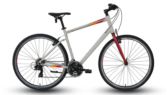 Carraro Sportive 321 V 28'Jant 21 Vites Trekking Şehir Bisikleti Gri Kırmızı Turuncu ürün görseli 1