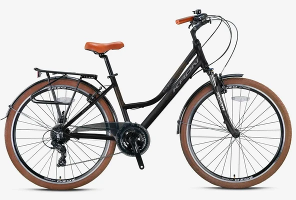 Kron CX 300 28" Jant Şehir Bisikleti Unisex 15' Kadro 24 Vites HD Mat Gri Siyah Kahverengi ürün görseli 1
