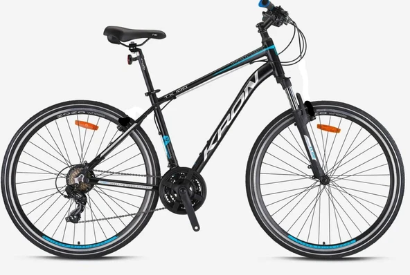 Kron TX100 Treeking 28" Jant 21 Vites 20' Kadro Hidrolik Disk Şehir Bisiklet Mat Siyah Gri Mavi ürün görseli 1