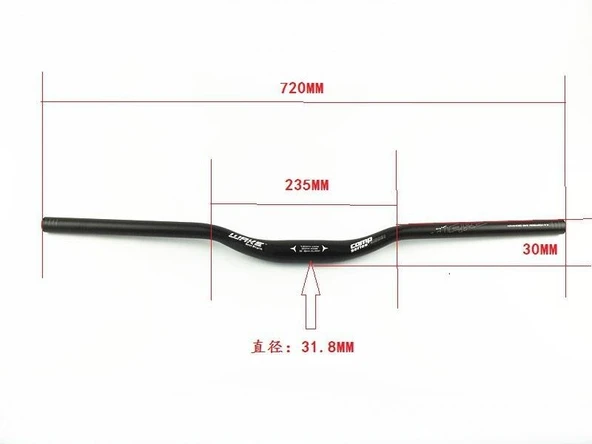 Wake 720 mm, renkli, riser alüminyum bisiklet gidonu - Resim 8