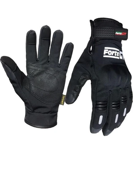 FORTE GT 07 Su Geçirmez Reflektif Softshel Motosiklet Eldiveni Siyah XL Beden ürün görseli 1