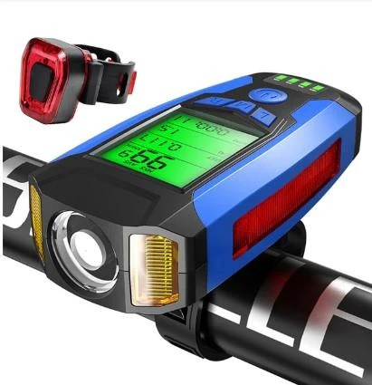 Forte Gt 3 In 1 Bisiklet El Feneri 5 Led Fonksiyonlu Km Sayaçlı Su Geçirmez Far Mavi ürün görseli 1