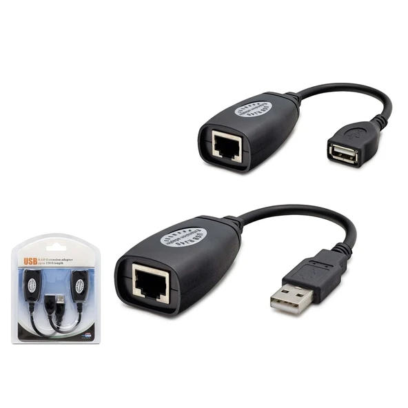 USB RJ45 Kablolu Uzatıcı Seti 45 m - Siyah HDX5008 ürün görseli 1