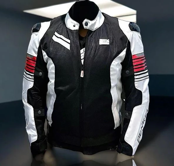 Forte Gt Xbyc 592 Benkıa Kaıto Full Koruma Yazlık Motosiklet Montu 2XL Beden Siyah Beyaz ürün görseli 1