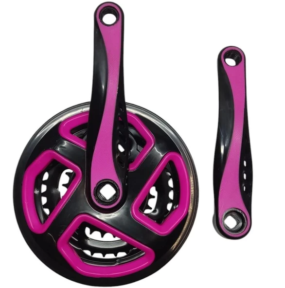 Bisiklet Aynakol Sağ Sol Takım 3 Lü Dişli- 24/34/42T x 170mm Siyah Pembe Renk ürün görseli 1