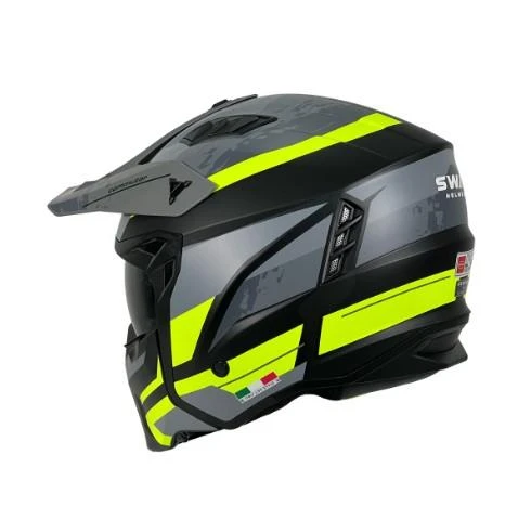 Sway X1-X Seul Track Modüler Full Face Çene Sökülebilen Motosiklet Kaskı XL Beden Siyah Sarı ürün görseli 1