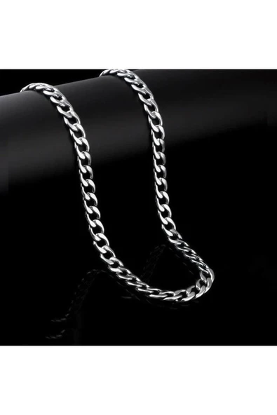 Erkek Çelik Zincir Kolye 4mm 60cm - Resim 3
