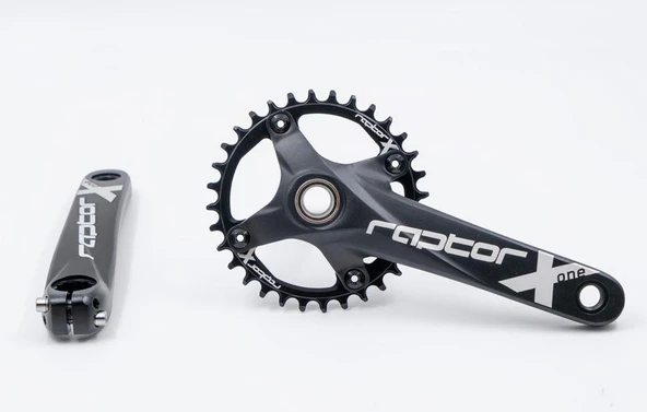 Raptor A28Z-AS322 32T 170 mm Tek Yaprak Aynakol Seti Göbek+Aynakol+Yaprak Bisiklet Krank Seti Siyah ürün görseli 1