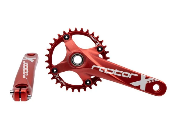 Raptor A28Z-AS322 32T 170 mm Tek Yaprak Aynakol Seti Göbek+Aynakol+Yaprak Bisiklet Krank Seti Kırmızı ürün görseli 1