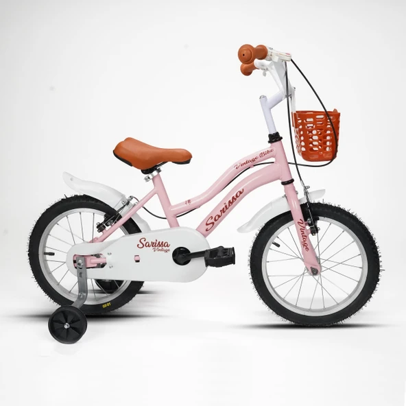 Sarissa Vintage 16 Jant Çocuk Bisiklet 4 ve 7 Yaş Çocuk Bisikleti Yeni Sezon Aksesuarlı Pastel Pembe ürün görseli 1