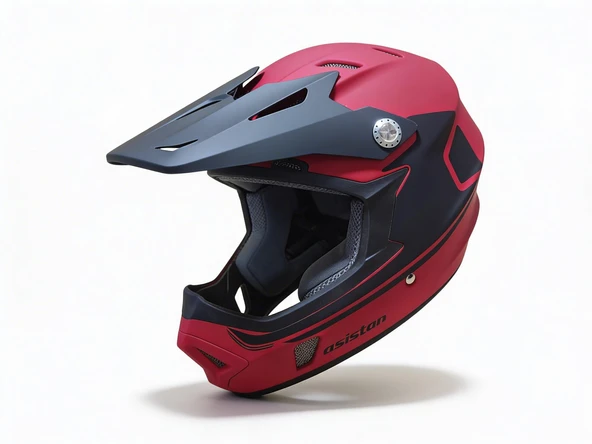 Asistan Kask KS05 Obsidian Full Face FreeRide Bisiklet Motosiklet Kaskı XSmall Beden Siyah Kırmızı ürün görseli 1