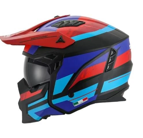 Sway X1-X Seul Track Modüler Full Face Çene Sökülebilen Motosiklet Kaskı 2XL Beden Siyah Kırmızı ürün görseli 1