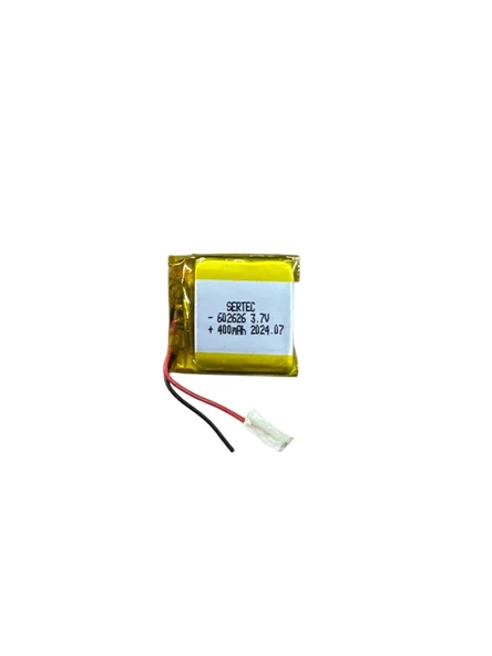 602626 3.7V 400mAh Li-Polymer Pil (Devreli/1.5A) ürün görseli 1