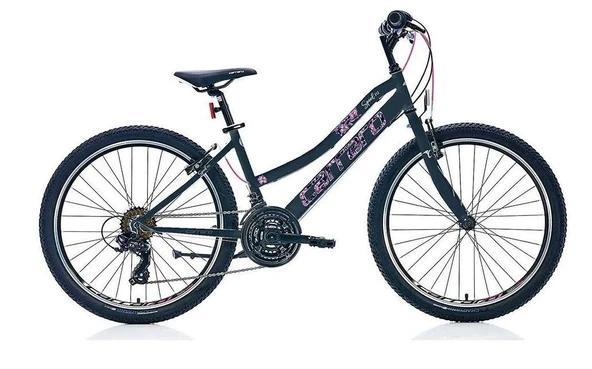 Carraro Speed 242 360H 24"Jant 21 Vites V-fren Kız Çocuk Dağ Bisikleti Mat Siyah Pembe Beyaz ürün görseli 1