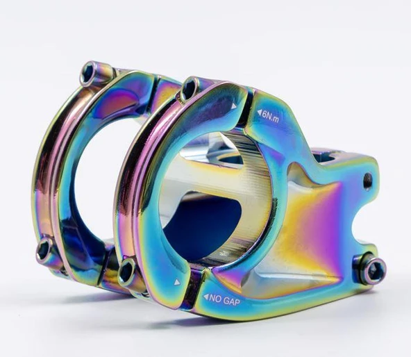 Raptor Alüminyum AS-352  31,8 mm Riser Mtb Bisiklet Gidon Boğazı Oil Slick Rainbow Gidon Boğazı ürün görseli 1
