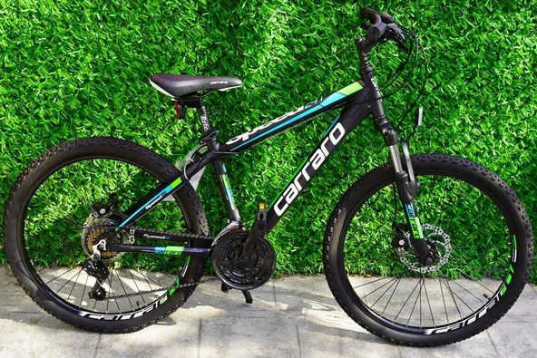 Carraro Speed 241 360H 24"Jant 21 Vites Mekanik Disk Fren Dağ Bisikleti Mat Siyah Yeşil Mavi ürün görseli 1