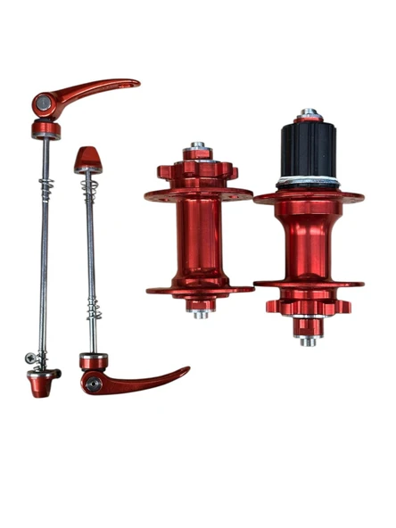Forte Gt Xbyc 680 Bisiklet Hub Sesli Ön Arka Kaset Göbek Seti 32 Delik 6 Vida Qr Mandal Kırmızı ürün görseli 1