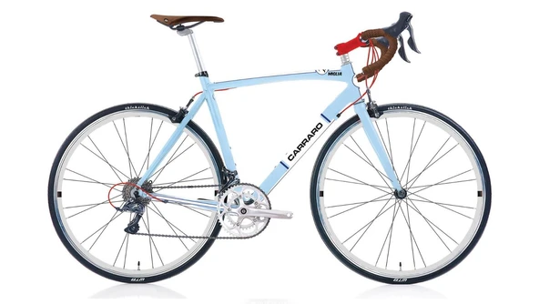 Carraro Mıglıa Retro Yol Yarış Bisikleti 28 Jant 52 Kadro V Fren 16 Vites Açık Mavi Beyaz Kırmızı ürün görseli 1