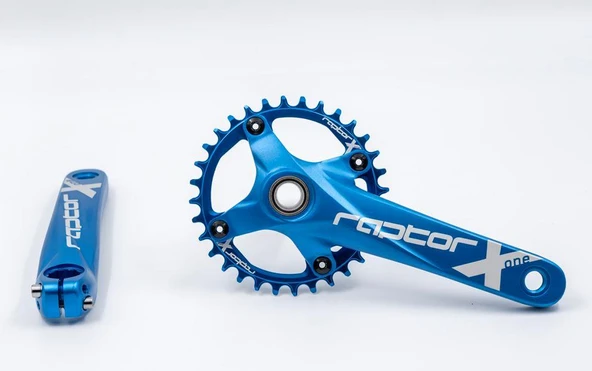 Raptor A28Z-AS322 32T 170 mm Tek Yaprak Aynakol Seti Göbek+Aynakol+Yaprak Bisiklet Krank Seti Mavi ürün görseli 1