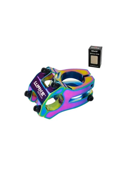 Bisiklet Kısa Gidon Boğazı Wake Alüminyum Rainbow Rengarenk Yedek Parça 31,8mm ürün görseli 1