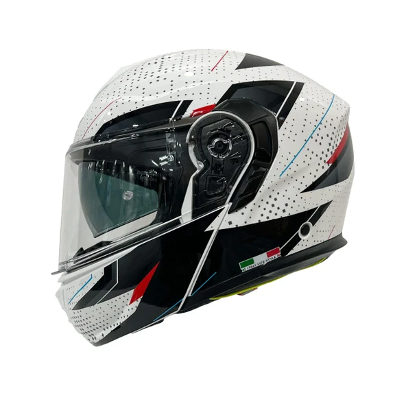 Sway Xbyc 917 Fusion Full Face Çene Açılır Motosiklet Kaskı L Beden White Black ürün görseli 1