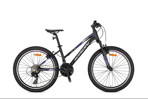 Kron XC 75 Lady 24 Jant 21 Vites Alüminyum Gövde Çocuk Dağ Bisikleti Siyah Mor ürün görseli 1
