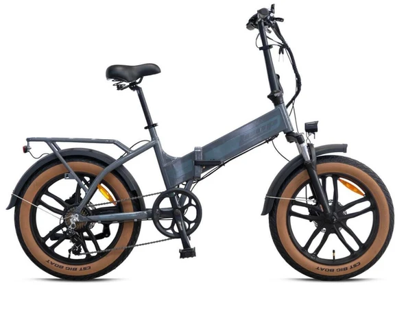 Kron Loop Discovery 20" Jant Fat Bike 7 Vites Hidrolik Fren Elektrikli Katlanır Bisiklet Nardo Gri ürün görseli 1