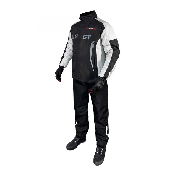 FORTE GT 2001140 Motosiklet Yağmurluk Takım Alt Üst Cepli Şık Takım Tam Koruma Taş Siyah XL Beden ürün görseli 1