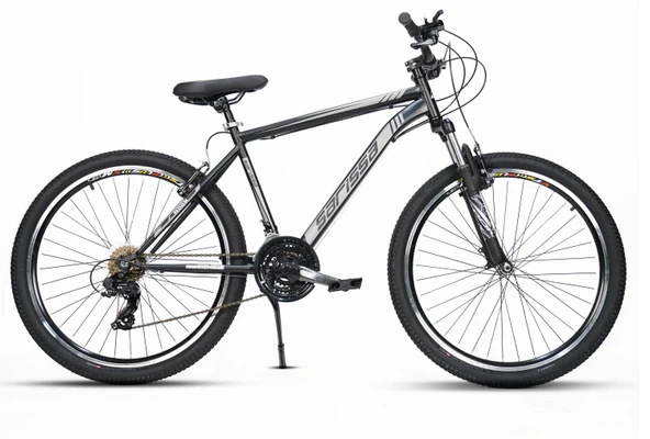 Sarissa Moon 26" Jant MTB Ön Amortisörlü Shimano 21 Vites Wake Gidon V Fren Dağ Bisikleti Siyah Gri ürün görseli 1