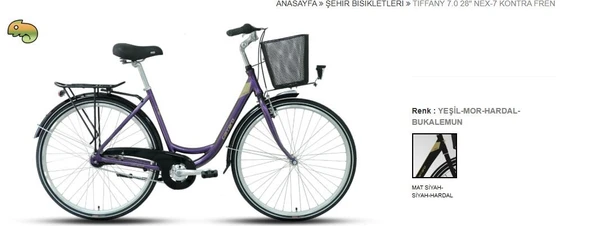 Carraro Tiffany 7.0 28"Jant 50 Cm 7 Vites Kontra Fren Şehir Bisikleti Mat Siyah Hardal (Bukalemun) ürün görseli 1