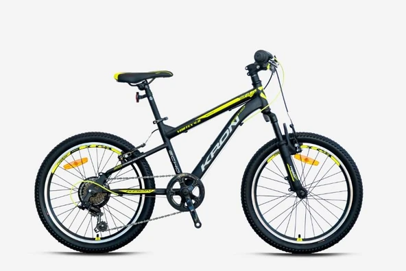 Kron VORTEX 4.0 20 Jant 7 Vites V-Fren Çelik Çocuk Bisikleti Siyah Sarı 20 Jant Vitesli Bisiklet ürün görseli 1