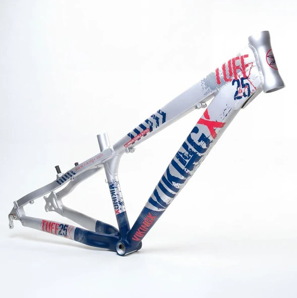 VikingX Tuff X-25 Dirt Jump Kadro Alüminyum Dirt Jump Bisiklet Kadrosu Hafif Dayanıklı Mavi Gümüş ürün görseli 1