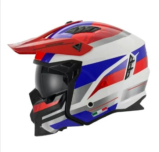 Sway X1-X Seul Track Modüler Full Face Çene Sökülebilen Motosiklet Kaskı 2XL Beden Beyaz Kırmızı ürün görseli 1